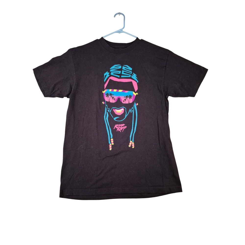 Riff Raff Rapper Jody Highroller Neon Portrait Graphic Tee Black Mens Large